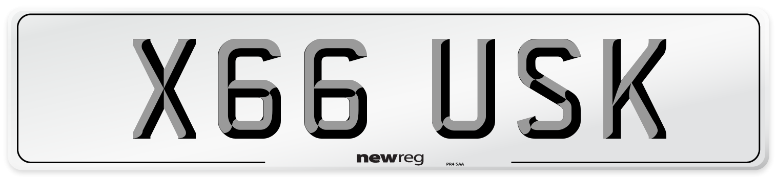 X66 USK Number Plate from New Reg